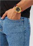 Versace Chain Reaction Quartz Black Dial Red & Black Rubber Strap Watch for Men - VEDY00319 Authentic Buy Shop Now