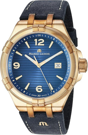 Maurice Lacroix Aikon Date Limited Edition Blue Dial Blue Leather Strap Watch For Men - AI1028-BRZ01-420-1 Authentic Buy Shop Now