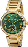 Michael Kors Skylar Green Dial Gold Steel Strap Watch for Women - MK6065 Authentic Buy Shop Now