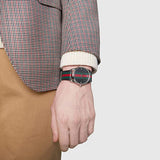 Gucci G Timeless Quartz Black Dial Multicolored Black Leather Strap Watch For Men - YA1264079 Authentic Buy Shop Now