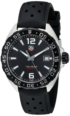 Tag Heuer Formula 1 Quartz Black Dial Black Rubber Strap Watch for Men - WAZ1110.FT8023 Authentic Buy Shop Now