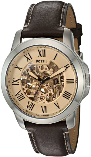 Fossil Grant Chronograph Cream Dial Brown Leather Strap Watch for Men - ME3122 Authentic Buy Shop Now