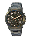 Fossil Grant Chronograph Olive Green Dial Green Steel Strap Watch for Men - FS5375 Authentic Buy Shop Now