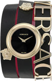 Versace V-Flare Quartz Black Dial Black Leather Strap Watch for Women - VEBN00218 Authentic Buy Shop Now