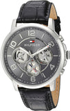 Tommy Hilfiger Keagan Quartz Grey Dial Black Leather Strap Watch for Men - 1791289 Authentic Buy Shop Now