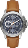Michael Kors Ryker Chronograph Analog Blue Dial Brown Leather Strap Watch For Men - MK8518 Authentic Buy Shop Now