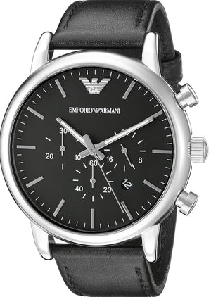 Emporio Armani Dress Analog Black Dial Black Leather Strap Watch For Men - AR8029 Authentic Buy Shop Now