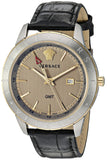 Versace Univers Beige Dial Black Leather Strap Watch for Men - VEBK00218 Authentic Buy Shop Now