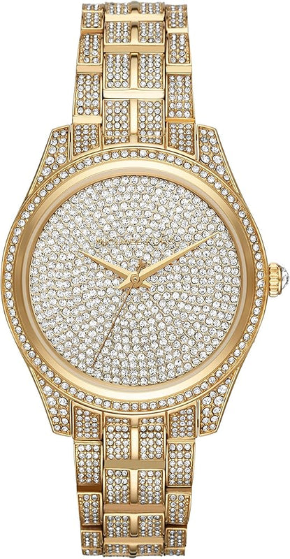 Michael Kors Lauryn Crystals Gold Dial Gold Steel Strap Watch For Women - MK3930 Authentic Buy Shop Now