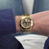 Guess Continental Gold Dial Gold Steel Strap Watch For Men - GW0260G4 Authentic Buy Shop Now