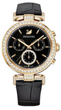 Swarovski Era Journey Chronograph Black Dial Black Leather Strap Watch for Women - 5295320 Authentic Buy Shop Now
