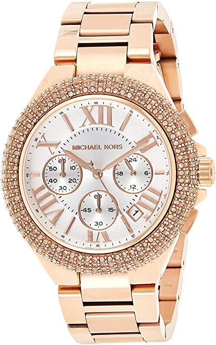 Michael Kors Camille Chronograph White Dial Rose Gold Steel Strap Watch for Women - MK5636 Authentic Buy Shop Now
