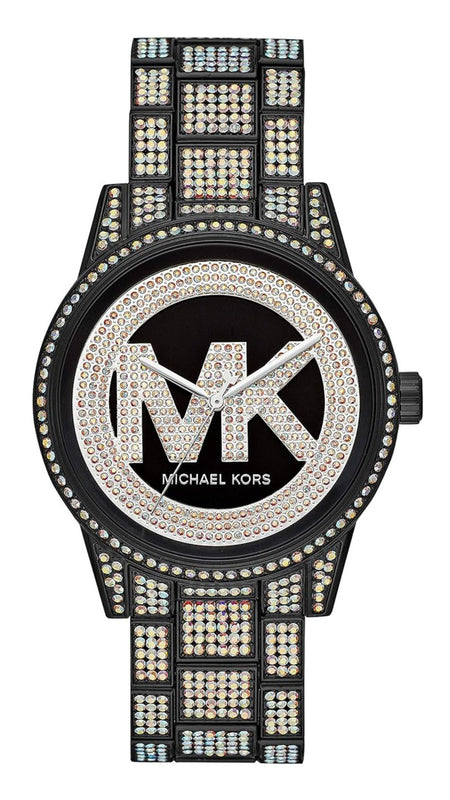 Michael Kors Ritz Crystals Black Dial Two Tone Steel Strap Watch for Women - MK6733 Authentic Buy Shop Now