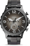 Fossil Nate Chronograph Gunmetal Dial Grey Steel Strap Watch for Men - JR1437 Authentic Buy Shop Now