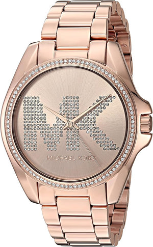 Michael Kors Bradshaw Quartz Rose Gold Dial Rose Gold Steel Strap Watch For Women - MK6556 Authentic Buy Shop Now