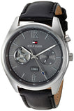 Tommy Hilfiger Deacan Grey Dial Black Leather Strap Watch for Men - 1791548 Authentic Buy Shop Now