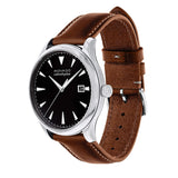 Movado Heritage Calendoplan Black Dial Brown Leather Strap Watch for Men - 3650001 Authentic Buy Shop Now