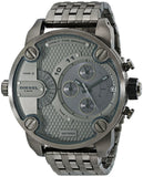 Diesel Little Daddy Dual Time Chronograph Grey Dial Stainless Steel Strap Watch For Men - DZ7263 Authentic Buy Shop Now