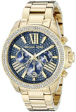 Michael Kors Wren Chronograph Crystal Pave Gold Dial Gold Steel Strap Watch for Women - MK6095 Authentic Buy Shop Now
