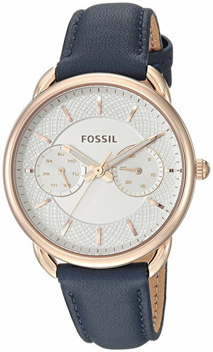 Fossil Tailor White Dial Blue Leather Strap Watch for Women - ES4260 Authentic Buy Shop Now