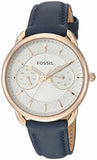 Fossil Tailor White Dial Blue Leather Strap Watch for Women - ES4260 Authentic Buy Shop Now