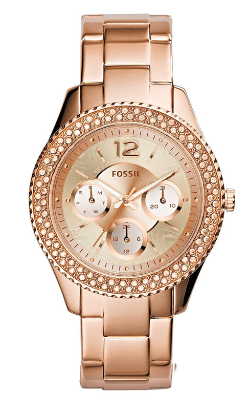 Fossil Stella Rose Gold Dial Rose Gold Steel Strap Watch for Women - ES3590 Authentic Buy Shop Now
