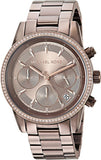 Michael Kors Ritz Chronograph Brown Dial Brown Steel Strap Watch For Women - MK6529 Authentic Buy Shop Now