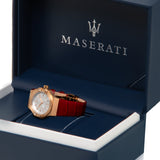 Maserati Potenza Silver Dial Red Leather Strap Watch For Women - R8851108501 Authentic Buy Shop Now
