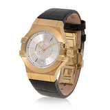 Maserati Potenza Diamonds Silver Dial Black Leather Strap Watch For Women - R8851108505 Authentic Buy Shop Now