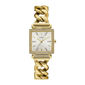 Guess Vanity Diamonds Silver Dial Gold Steel Strap Watch for Women - W1030L2 Authentic Buy Shop Now