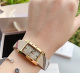 Burberry Pioneer Gold Dial Haymarket Beige Leather Strap Watch for Women - BU9509 Authentic Buy Shop Now