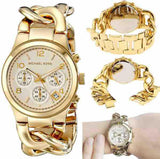 Michael Kors Runway Twist Gold Dial Gold Stainless Steel Strap Watch for Women - MK3131 Authentic Buy Shop Now
