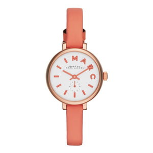 Marc Jacobs Sally White Dial Orange Leather Strap Watch for Women - MBM1355 Authentic Buy Shop Now