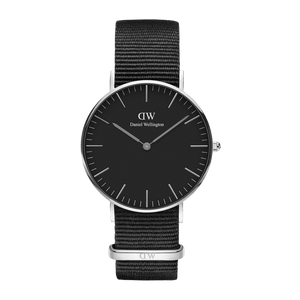 Daniel Wellington Classic Cornwall Black Dial Black Nylon Strap Watch For Women - DW00100149 Authentic Buy Shop Now