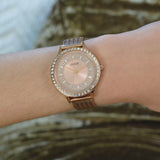 Guess Soiree Diamonds Rose Gold Dial Rose Gold Mesh Bracelet Watch for Women - GW0402L3 Authentic Buy Shop Now