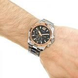 Guess Commander Chronograph Blue Dial Two Tone Steel Strap Watch for Men - GW0056G5 Authentic Buy Shop Now