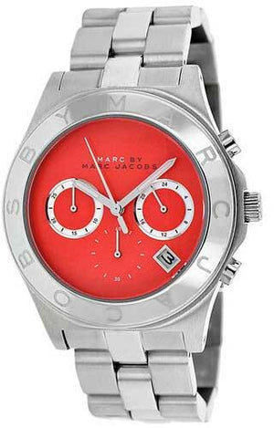 Marc Jacobs Blade Orange Dial Silver Steel Strap Watch for Women - MBM3306 Authentic Buy Shop Now