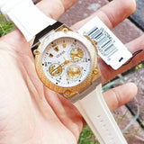 Guess Zena Analog White Dial White Rubber Strap Watch For Women - W1094L1 Authentic Buy Shop Now