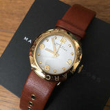 Marc Jacobs Amy White Dial Brown Leather Strap Watch for Women - MBM8574 Authentic Buy Shop Now