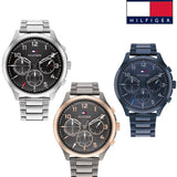 Tommy Hilfiger Asher Chronograph Blue Dial Blue Steel Strap Watch For Men - 1791853 Authentic Buy Shop Now