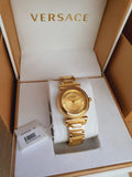 Versace V-Motif Gold Dial Gold Steel Strap Watch for Women - VERE00618 Authentic Buy Shop Now
