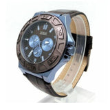 Guess Force Quartz Brown Dial Brown Leather Strap Watch For Men - W0674G5 Authentic Buy Shop Now