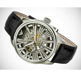 Emporio Armani Meccanico Automatic Black Dial Leather Strap Watch For Men - AR4629 Authentic Buy Shop Now
