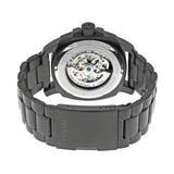 Fossil Modern Machine Automatic Silver Dial Black Steel Strap Watch for Men - ME3080 Authentic Buy Shop Now