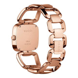 Gucci G Gucci Diamonds Black Dial Rose Gold Steel Strap Watch For Women - YA125409 Authentic Buy Shop Now