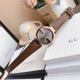Gucci G Interlocking Brown Dial Brown Leather Strap Watch For Women - YA133504 Authentic Buy Shop Now