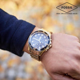 Fossil FB-03 Chronograph Black Dial Gold Steel Strap Watch for Men - FS5727 Authentic Buy Shop Now