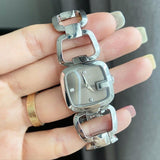 Gucci G Gucci Brown Dial Silver Steel Strap Watch For Women - YA125503 Authentic Buy Shop Now