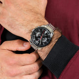 Tommy Hilfiger Decker Quartz Black Dial Silver Steel Strap Watch for Men - 1791472 Authentic Buy Shop Now
