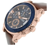 Guess Pinnacle Chronograph Quartz Blue Dial Brown Leather Strap Watch For Women - W0673G3 Authentic Buy Shop Now